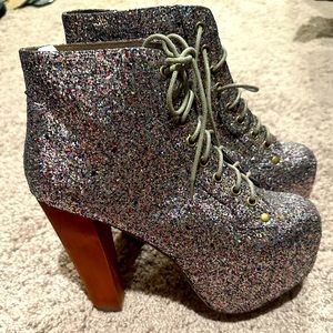 Jeffery Campbell sparkly heel boot